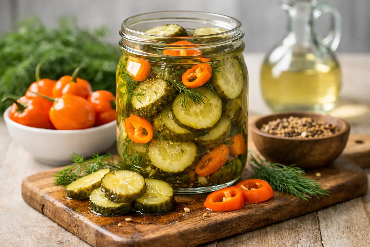 Sweet Habanero Dill Pickles Bring the Heat