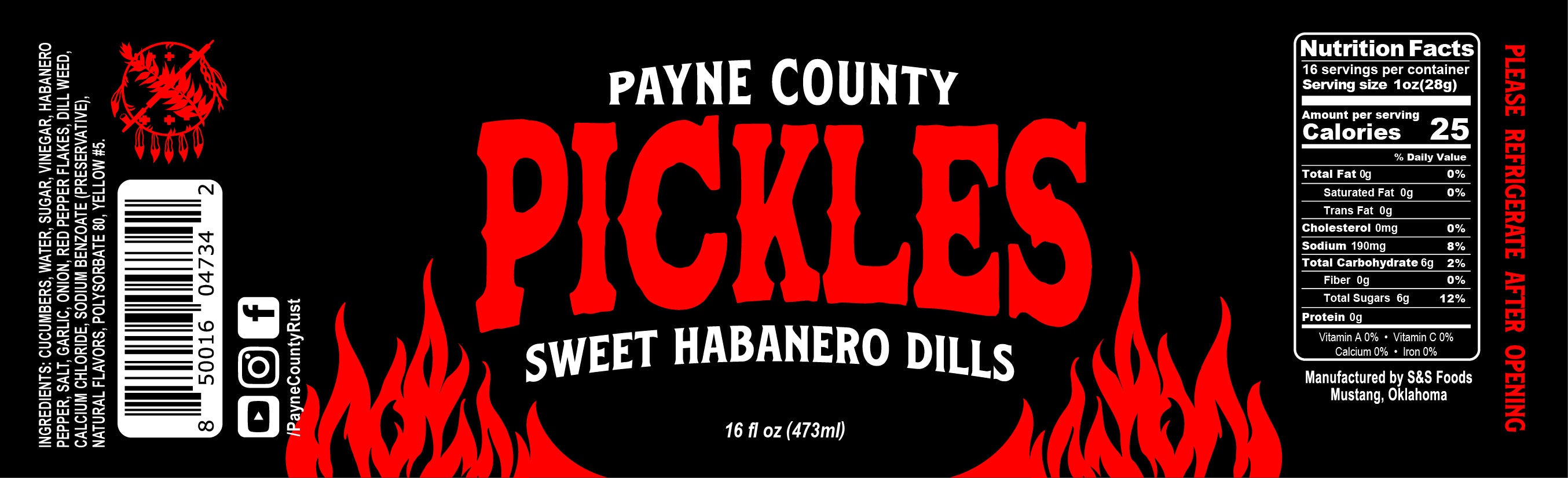 Payne County Sweet Habanero Dills Pickles - Big Rock 